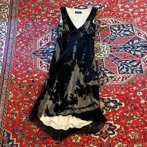 ABS by Allen Schwartz Black Velvet Burnout Dress